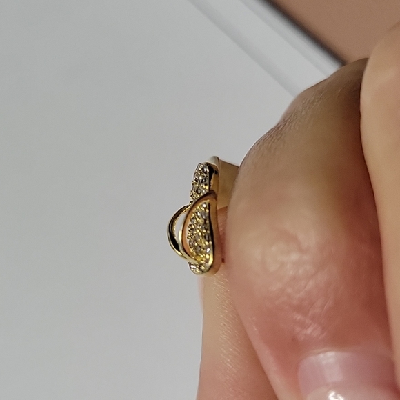 18k Gold CZ Flip Flop Sandal Stud Earrings, 925 silver - Picture 7 of 7